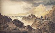 John Christian Schetky Bamborough Castle,Northumberland oil painting on canvas